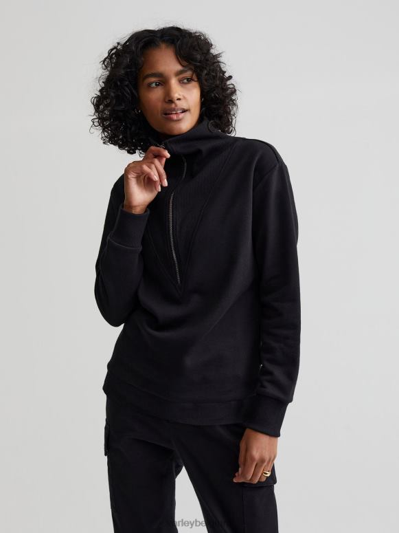 zwart vrouwen clearwood pullover met halve rits kleding Z8X2P229 Varley