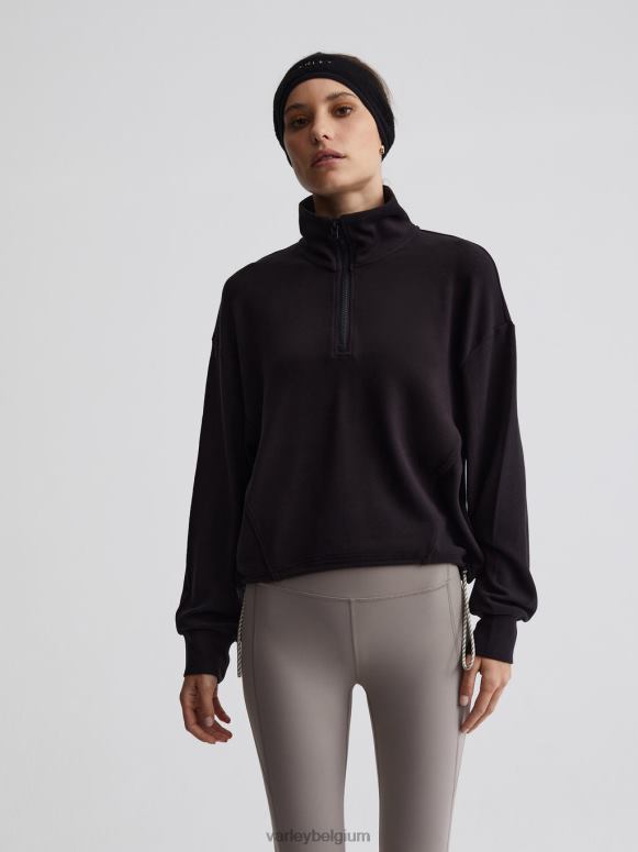 zwart vrouwen collett pullover met halve rits kleding Z8X2P237 Varley