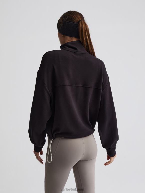 zwart vrouwen collett pullover met halve rits kleding Z8X2P237 Varley