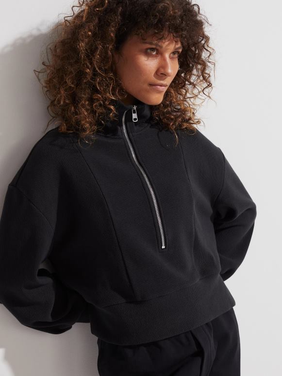 zwart vrouwen ramona pullover met halve rits kleding Z8X2P144 Varley
