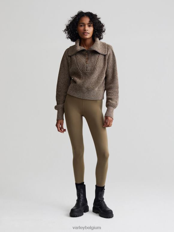donkere olijfvlek vrouwen mentone gebreide pullover met halve rits kleding Z8X2P217 Varley