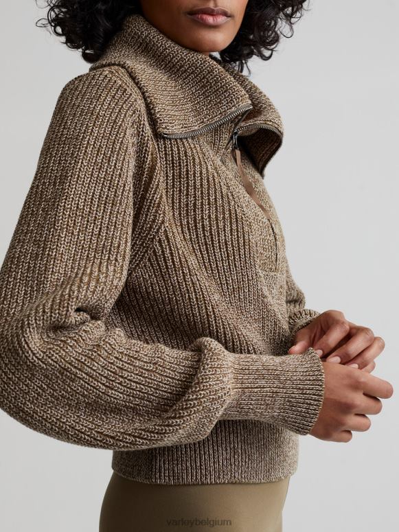 donkere olijfvlek vrouwen mentone gebreide pullover met halve rits kleding Z8X2P217 Varley