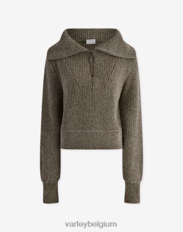 donkere olijfvlek vrouwen mentone gebreide pullover met halve rits kleding Z8X2P217 Varley