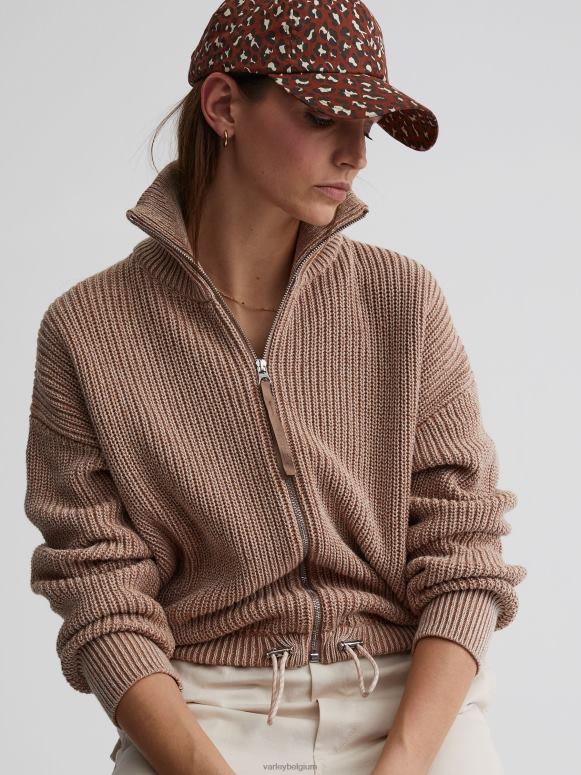 hanenkam/zilverreiger gespikkeld breiwerk vrouwen Anderson gebreid met doorlopende ritssluiting kleding Z8X2P205 Varley