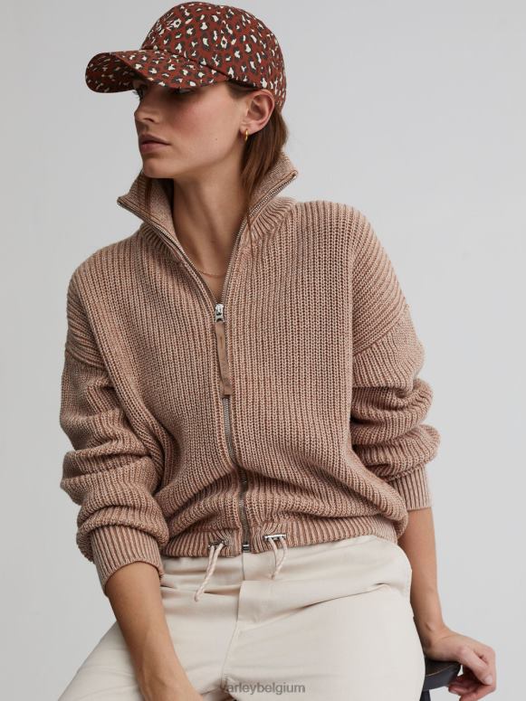 hanenkam/zilverreiger gespikkeld breiwerk vrouwen Anderson gebreid met doorlopende ritssluiting kleding Z8X2P205 Varley