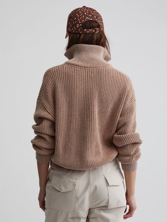 hanenkam/zilverreiger gespikkeld breiwerk vrouwen Anderson gebreid met doorlopende ritssluiting kleding Z8X2P205 Varley