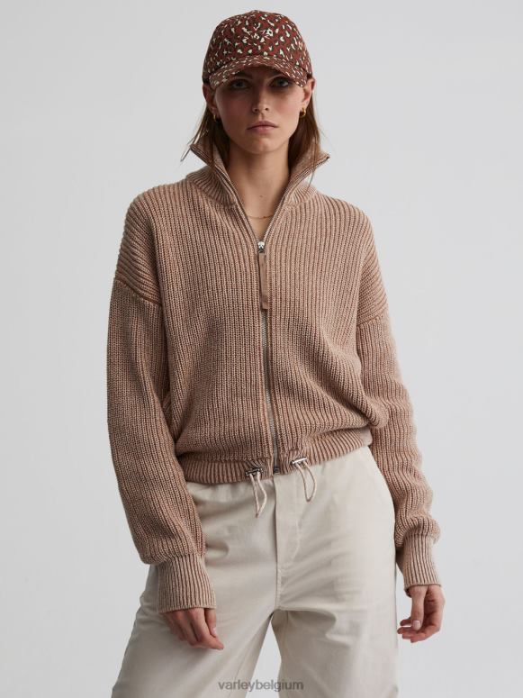 hanenkam/zilverreiger gespikkeld breiwerk vrouwen Anderson gebreid met doorlopende ritssluiting kleding Z8X2P205 Varley