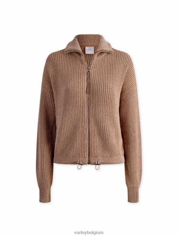 hanenkam/zilverreiger gespikkeld breiwerk vrouwen Anderson gebreid met doorlopende ritssluiting kleding Z8X2P205 Varley