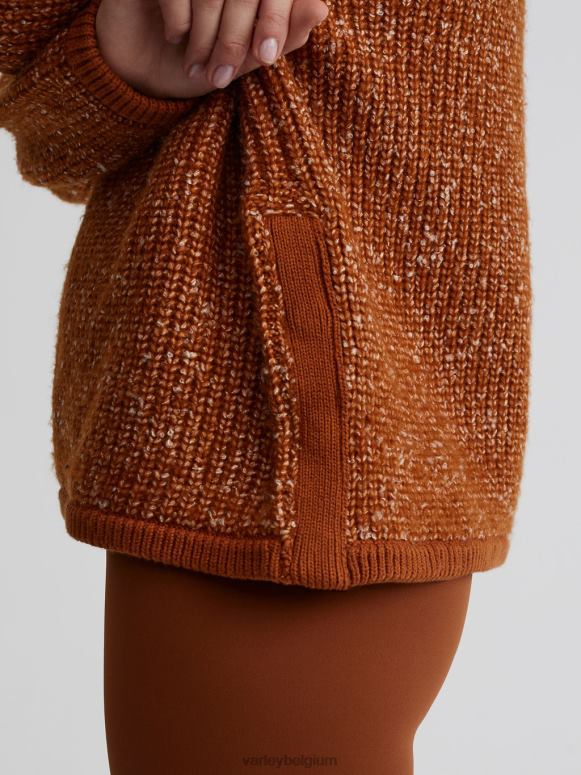 karamelcafé/zilverreiger speckleknit vrouwen Willard pullover met halve rits kleding Z8X2P211 Varley