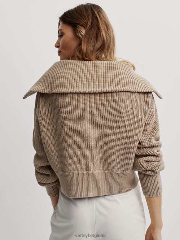 licht taupe vrouwen mentone gebreide pullover met halve rits kleding Z8X2P220 Varley