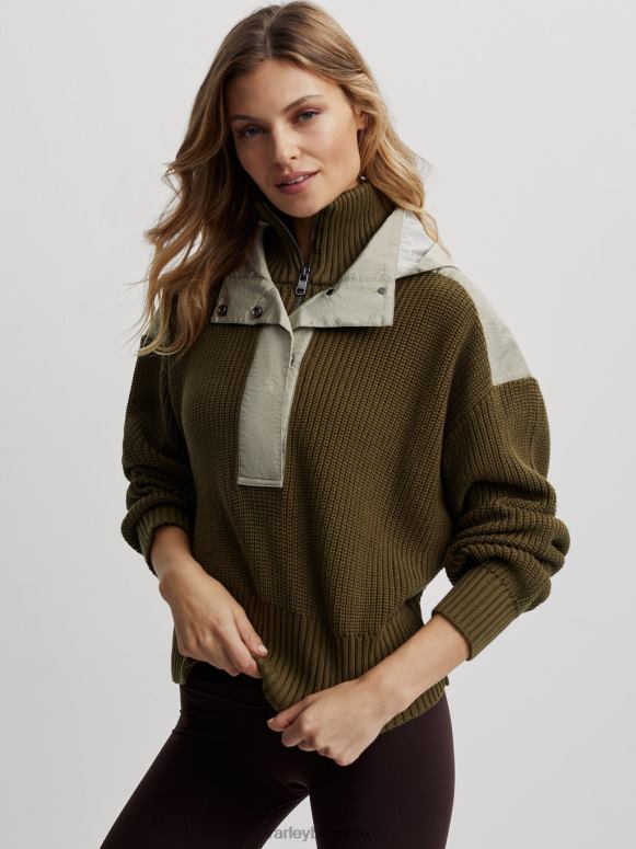 mix van donkere olijven vrouwen carter pullover met halve rits kleding Z8X2P200 Varley