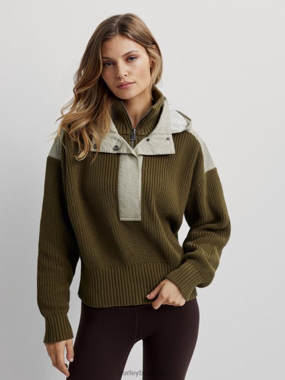 mix van donkere olijven vrouwen carter pullover met halve rits kleding Z8X2P200 Varley