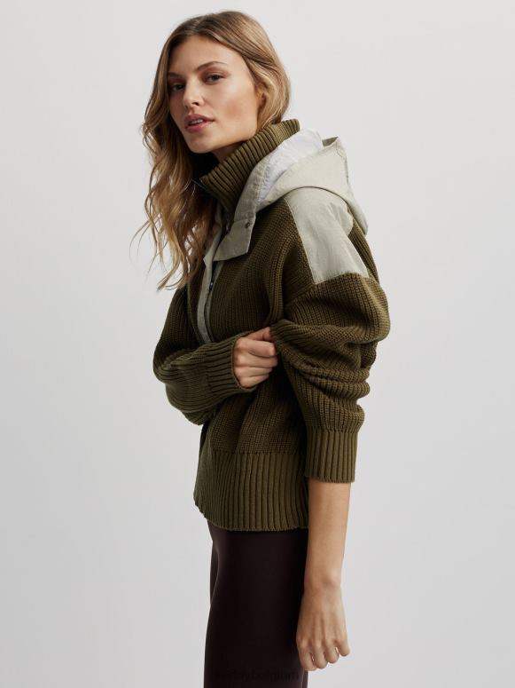 mix van donkere olijven vrouwen carter pullover met halve rits kleding Z8X2P200 Varley