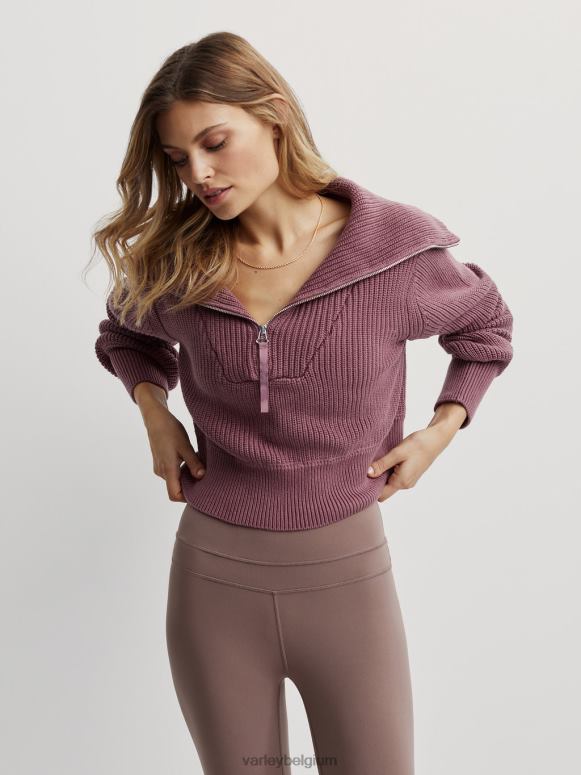 roze bruin vrouwen mentone gebreide pullover met halve rits kleding Z8X2P221 Varley
