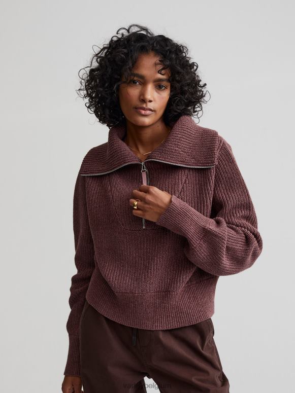 roze taupe spikkel vrouwen mentone gebreide pullover met halve rits kleding Z8X2P219 Varley