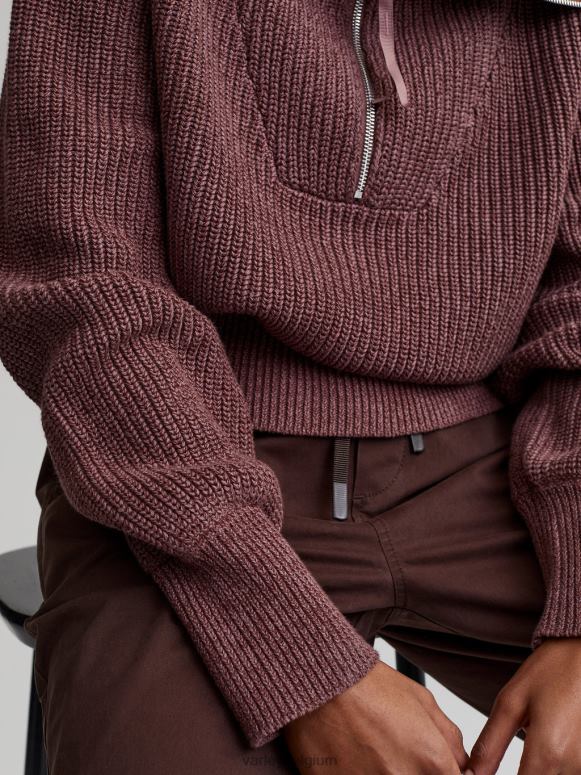 roze taupe spikkel vrouwen mentone gebreide pullover met halve rits kleding Z8X2P219 Varley