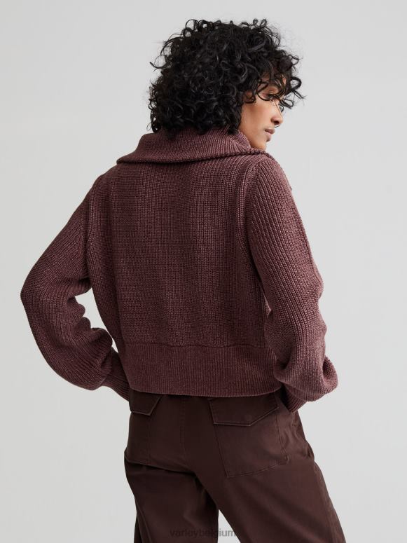 roze taupe spikkel vrouwen mentone gebreide pullover met halve rits kleding Z8X2P219 Varley