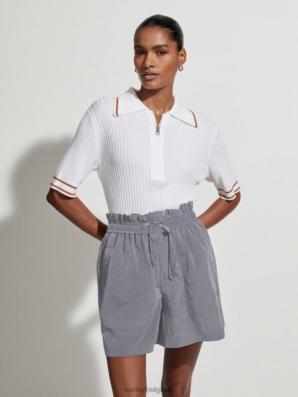 wit vrouwen napier getailleerde gebreide polo kleding Z8X2P137 Varley