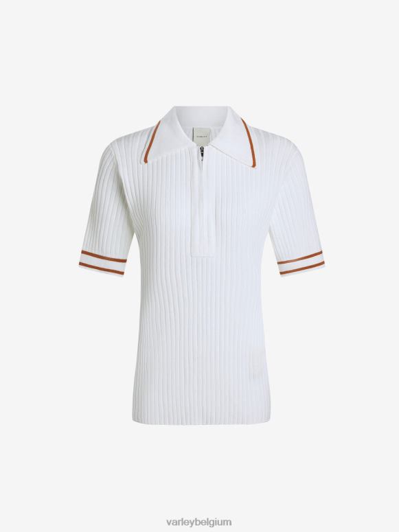 wit vrouwen napier getailleerde gebreide polo kleding Z8X2P137 Varley