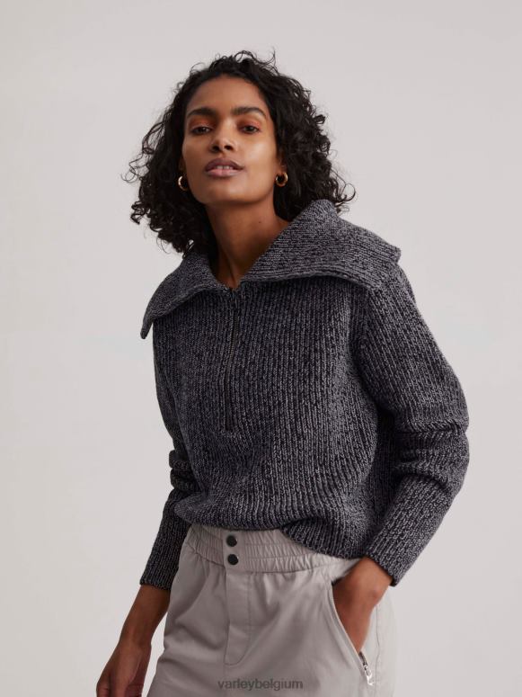 zwart vrouwen elise pullover met halve rits kleding Z8X2P198 Varley