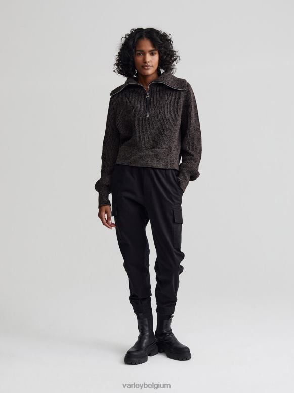 zwarte vlek vrouwen mentone gebreide pullover met halve rits kleding Z8X2P216 Varley