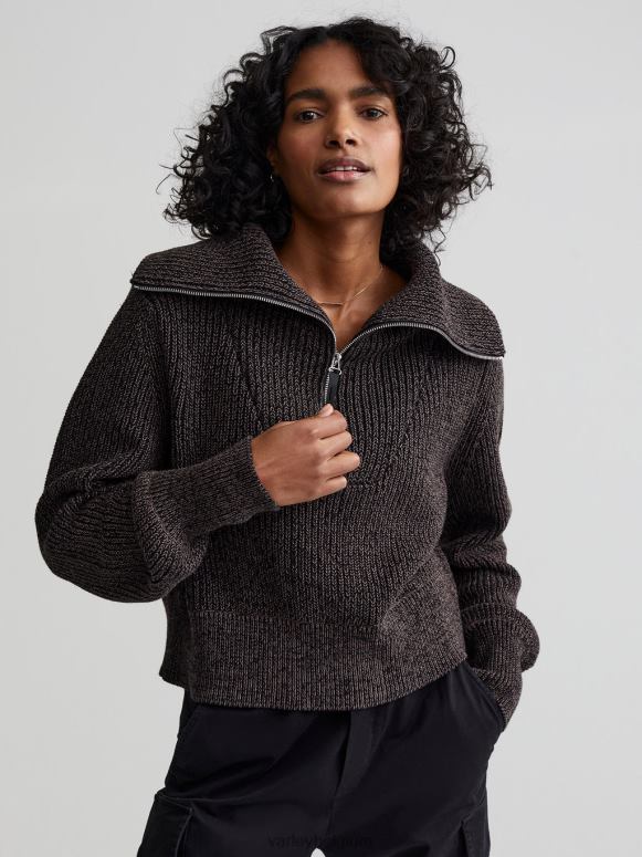 zwarte vlek vrouwen mentone gebreide pullover met halve rits kleding Z8X2P216 Varley