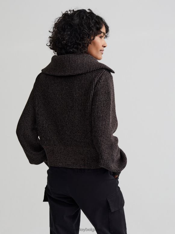 zwarte vlek vrouwen mentone gebreide pullover met halve rits kleding Z8X2P216 Varley